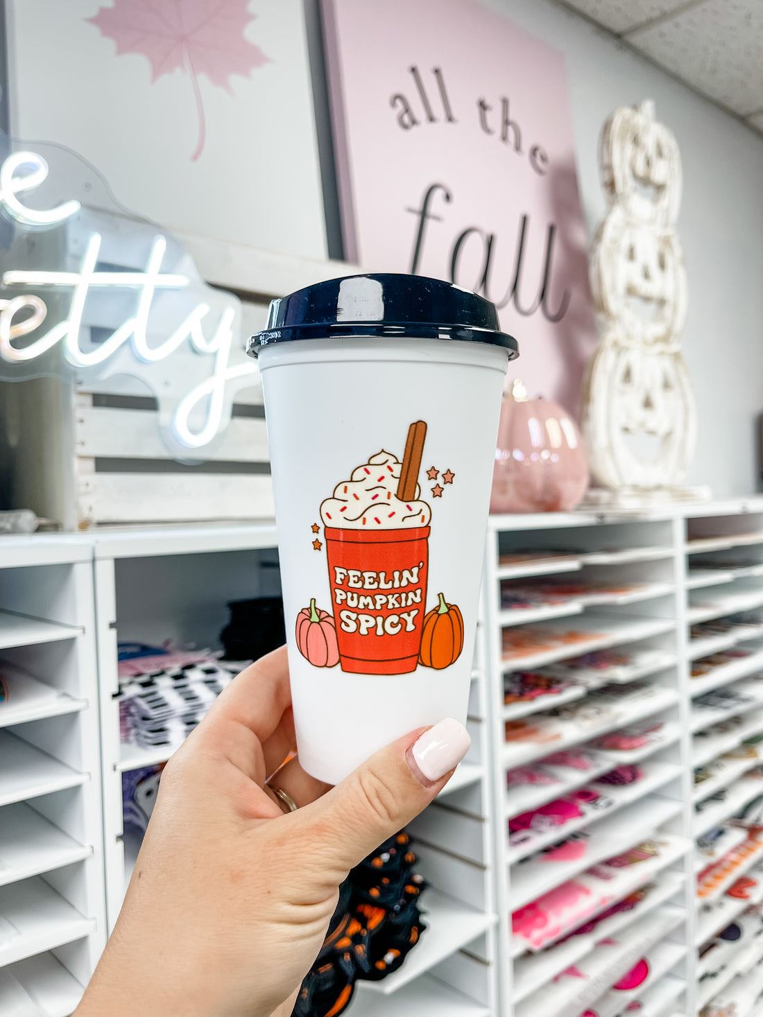 Feelin Pumpkin Spicy Plastic Travel Mug