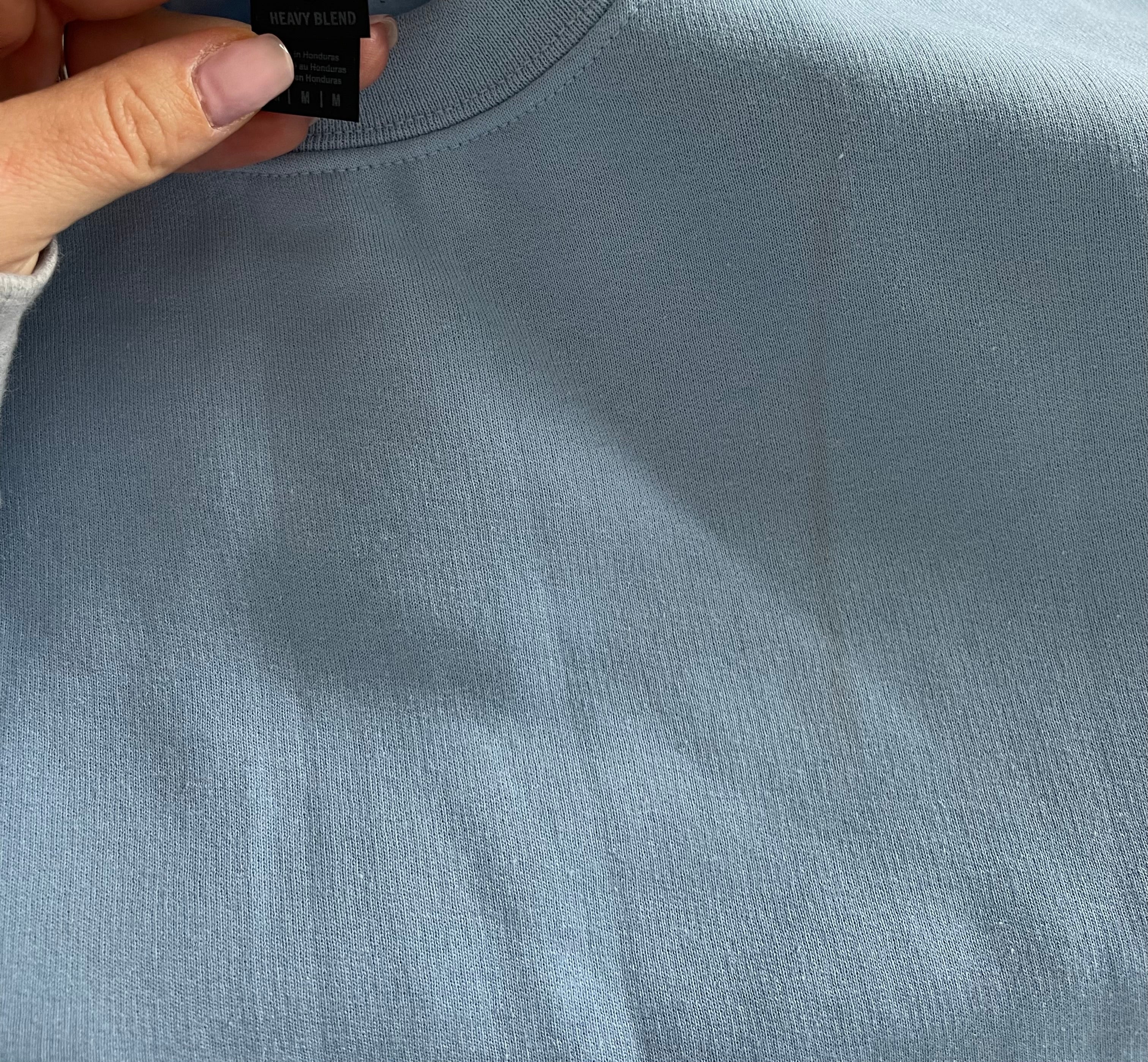 Defective Frosty The Snowman Lights - MEDIUM LIGHT BLUE CREW