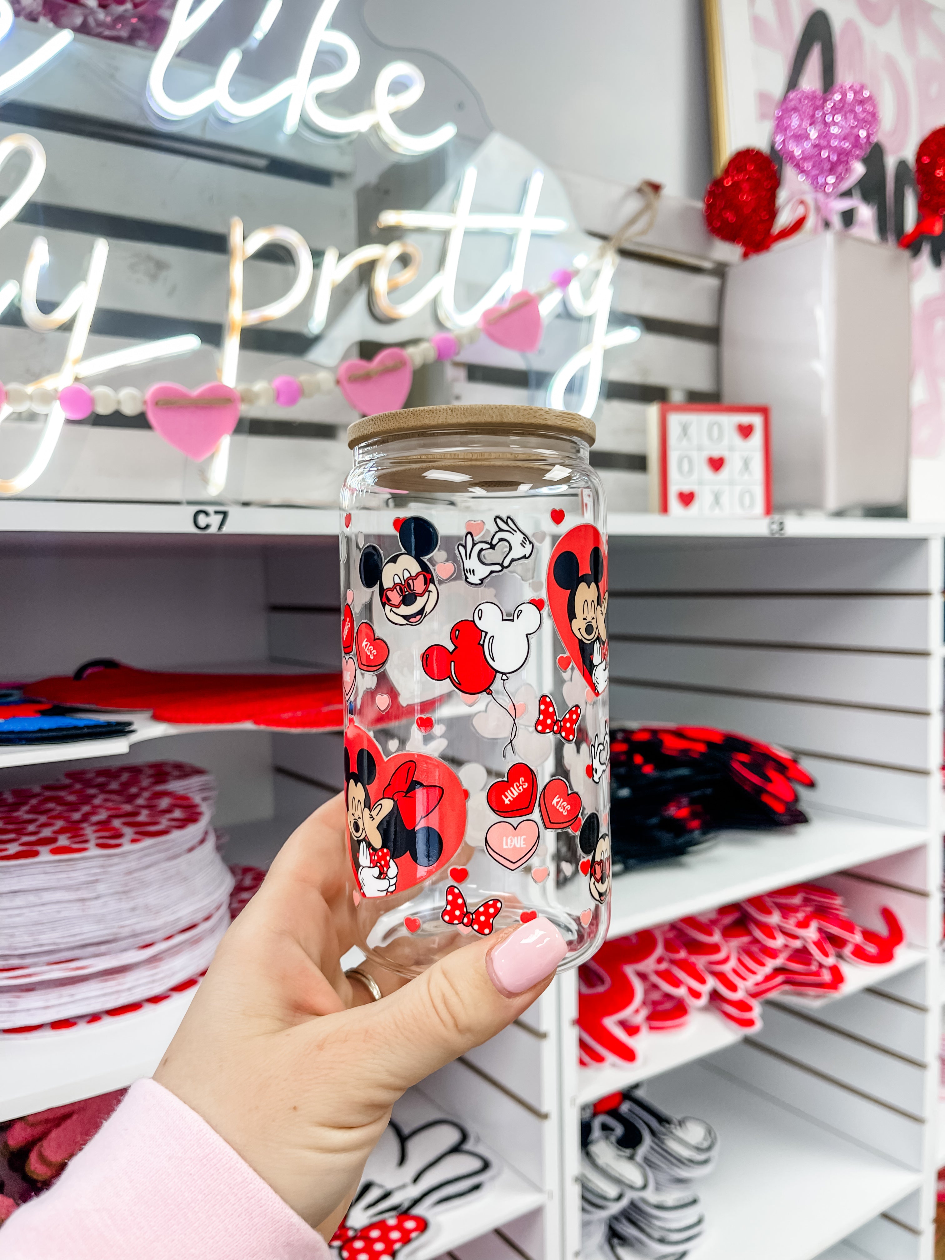 Mickey & Minnie Iced Coffee Glass