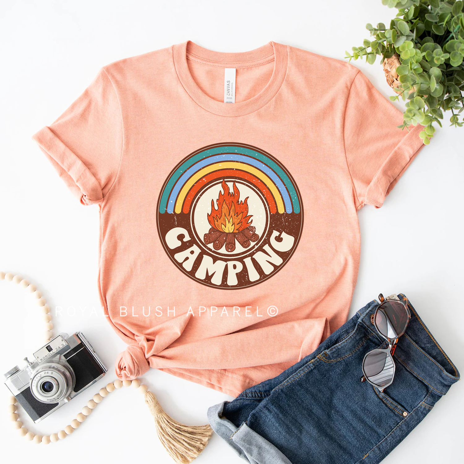T-shirt unisexe décontracté Camping