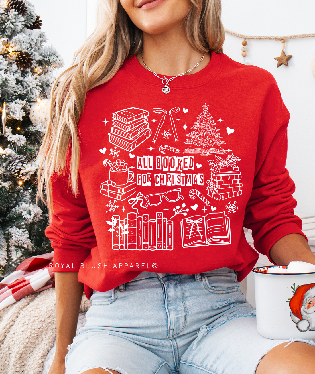 Doodle All Booked For Christmas Sweatshirt