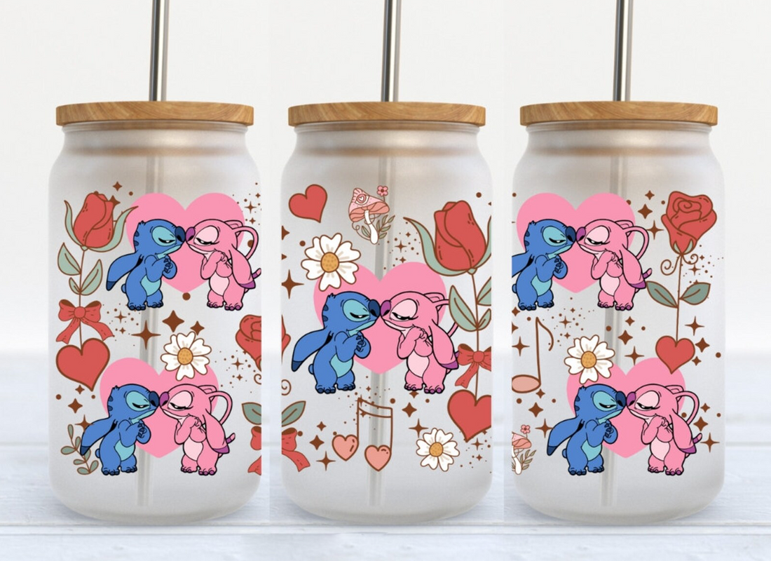 Lilo & Stitch Love Iced Coffee Glass