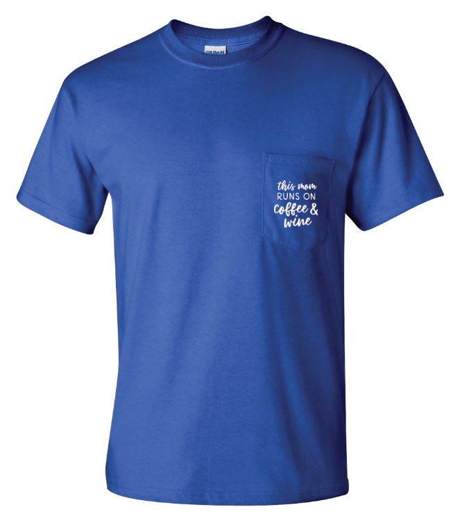 This Mom Runs On Coffee & Wine - SMALL ROYAL BLUE UNISEX