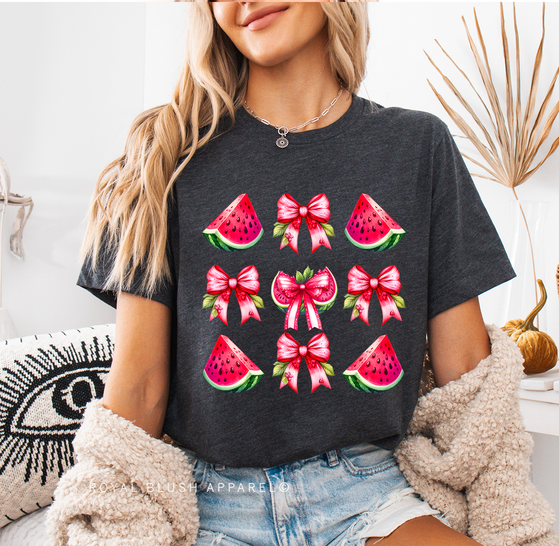 Watermelon Bows Relaxed Unisex T-shirt