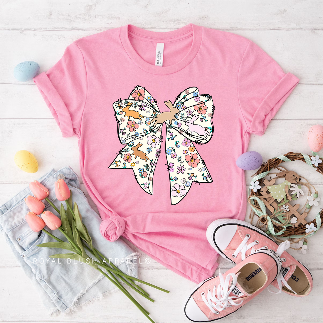 Bunny Bow Relaxed Unisex T-shirt