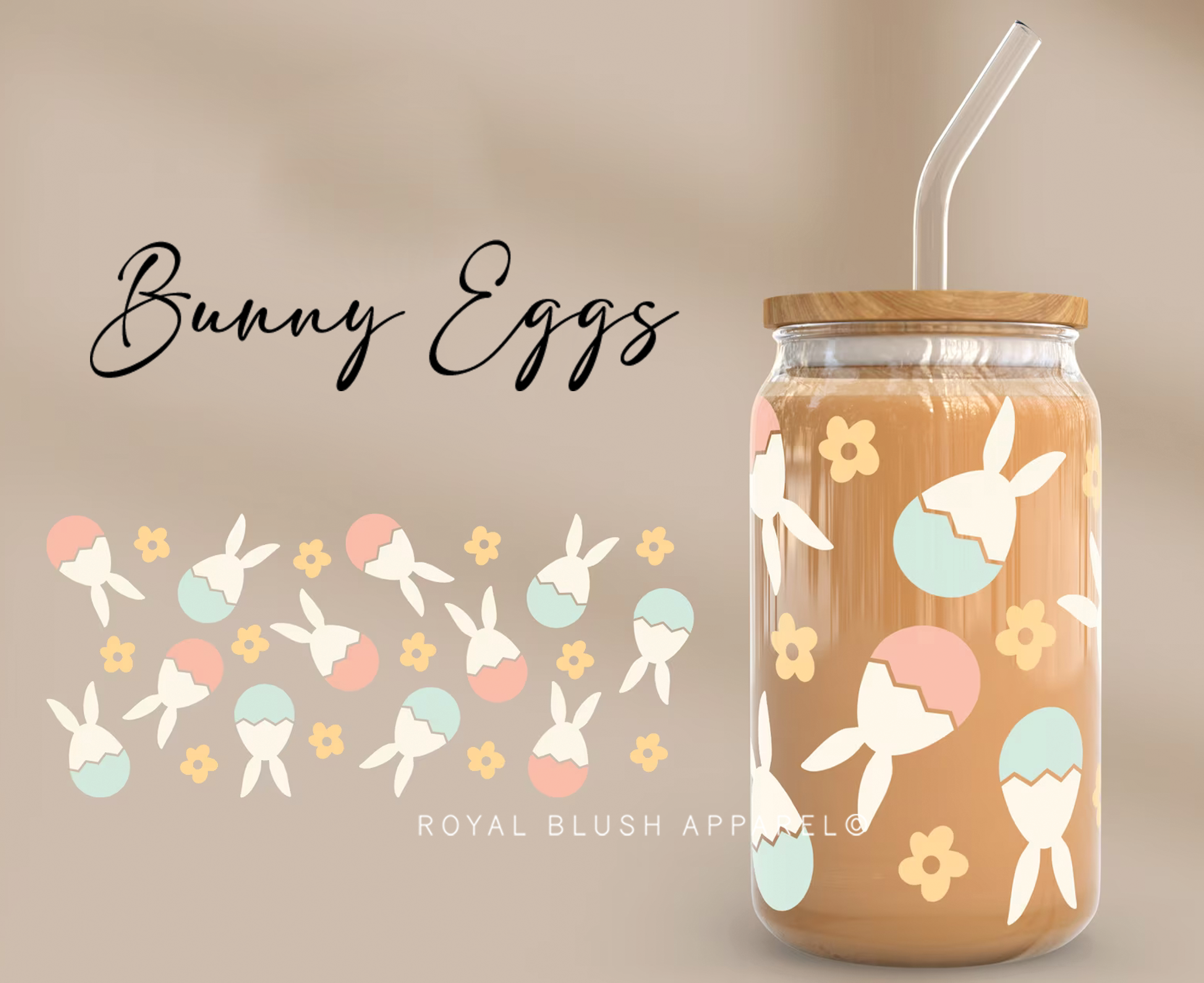 Bunny Eggs Iced Coffee Glass
