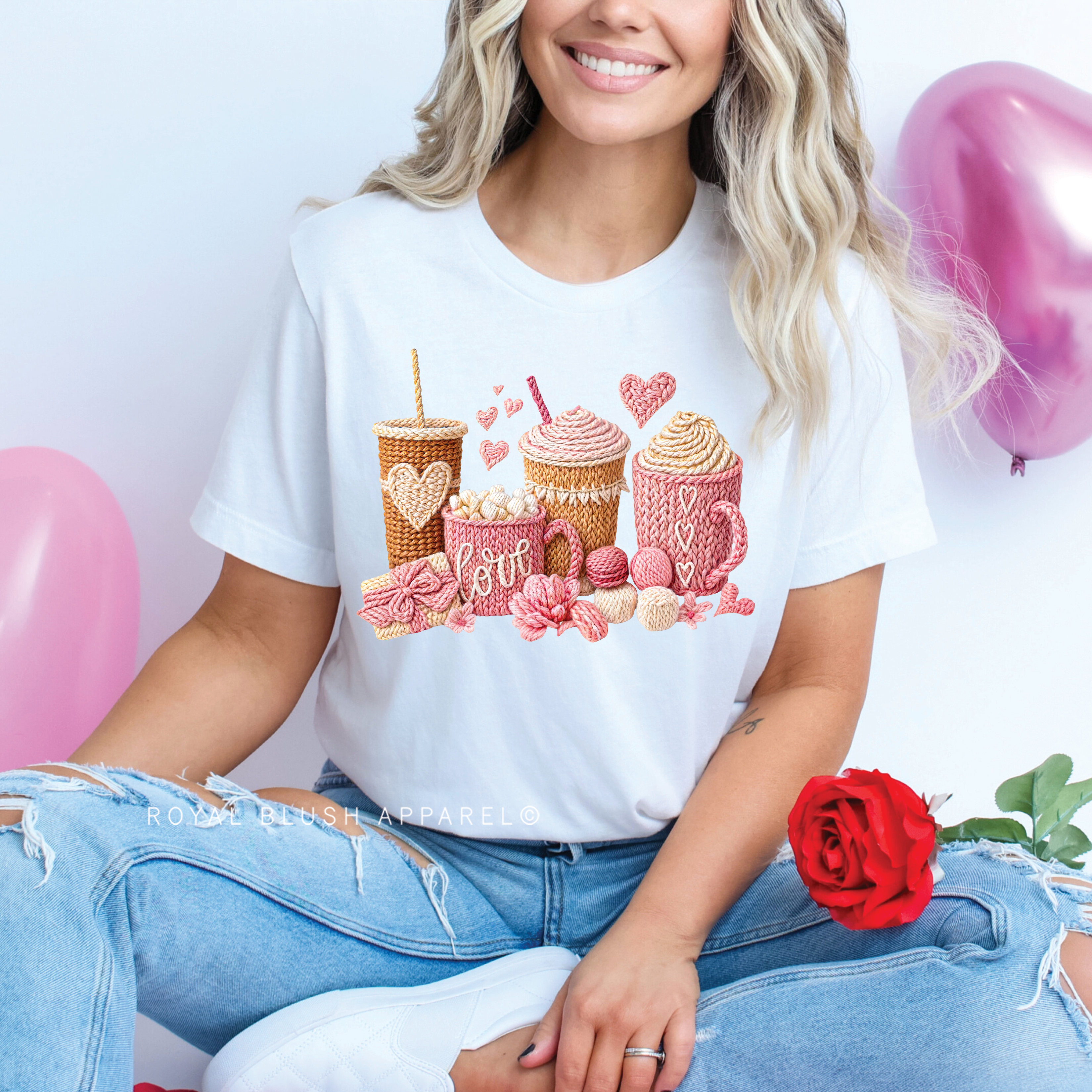 Valentine Coffees Faux-Yarn Relaxed Unisex T-shirt
