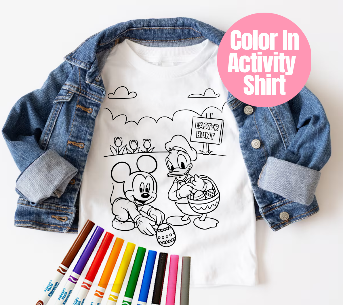 Easter Hunt Disney Color In Toddler & Youth T-Shirt