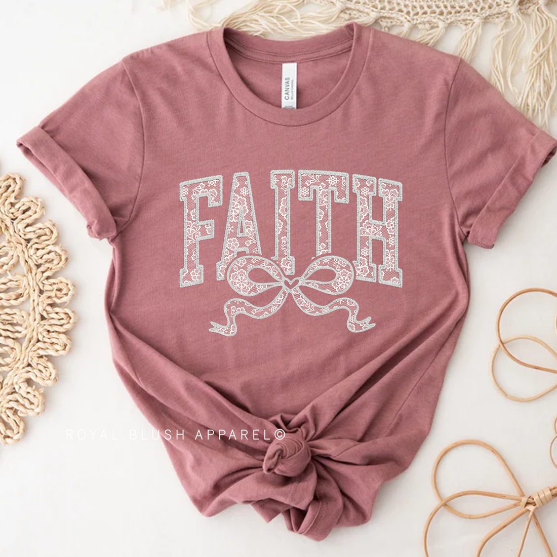 Faith White Lace Relaxed Unisex T-shirt