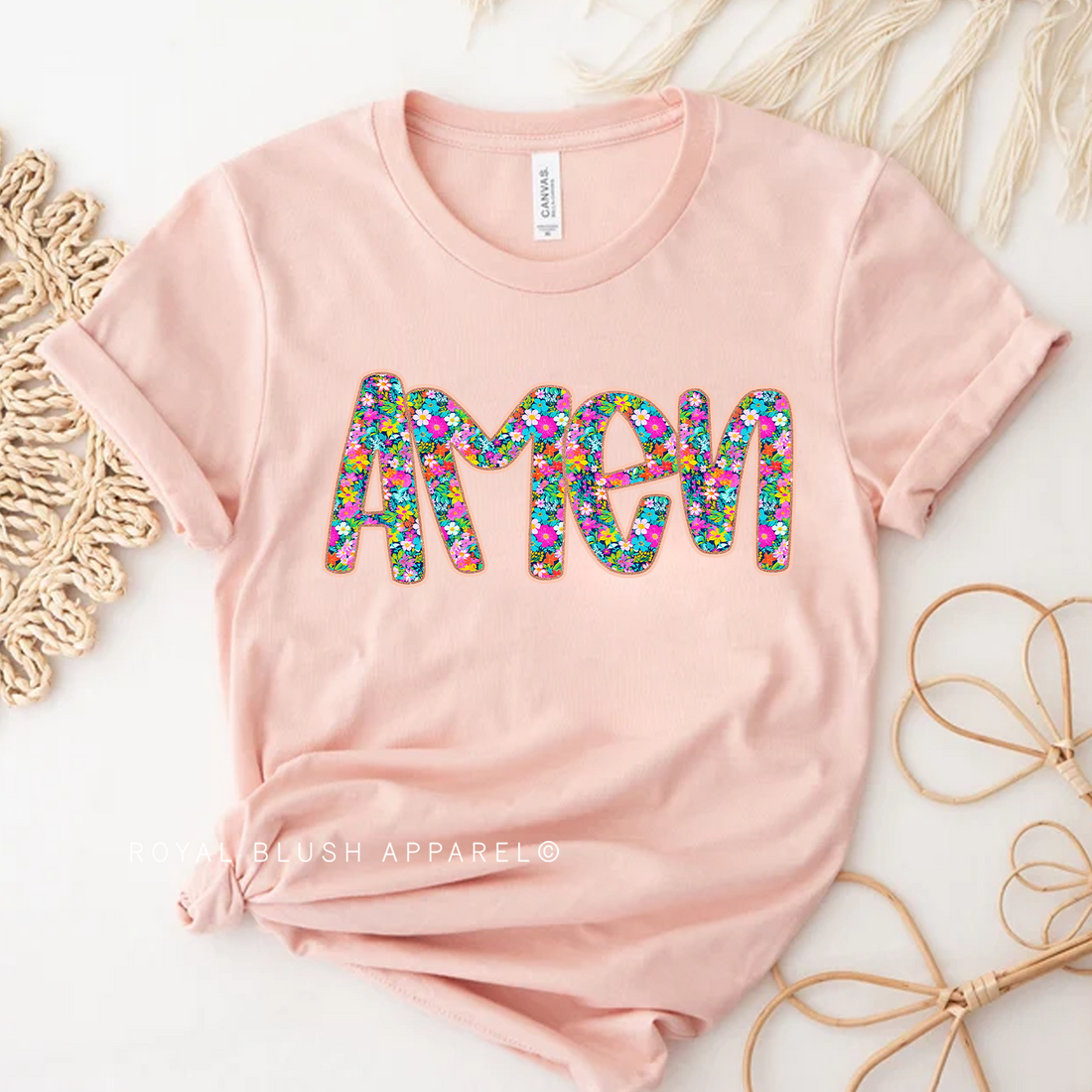 Floral Amen Relaxed Unisex T-shirt