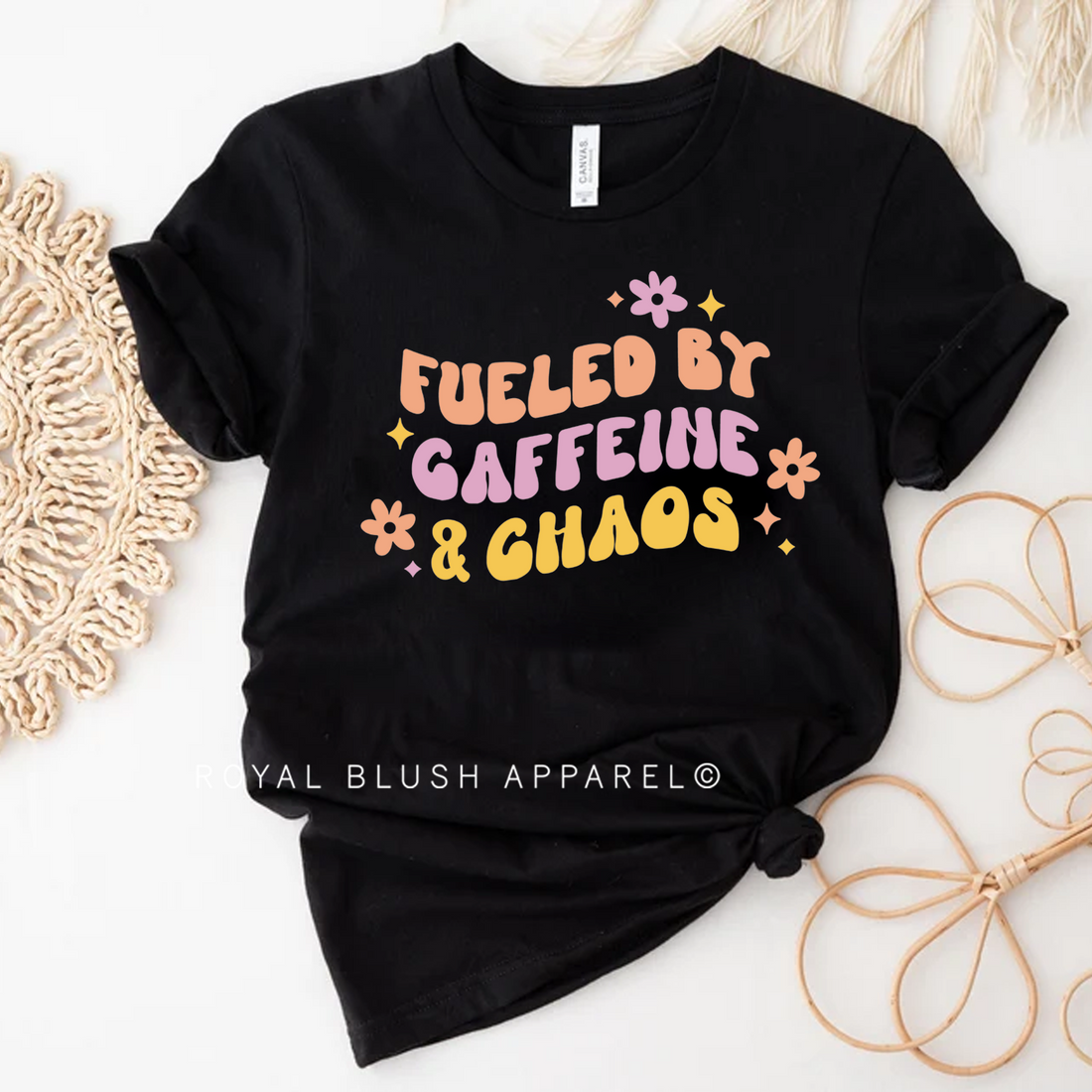 Fueled By Caffeine & Chaos Relaxed Unisex T-shirt