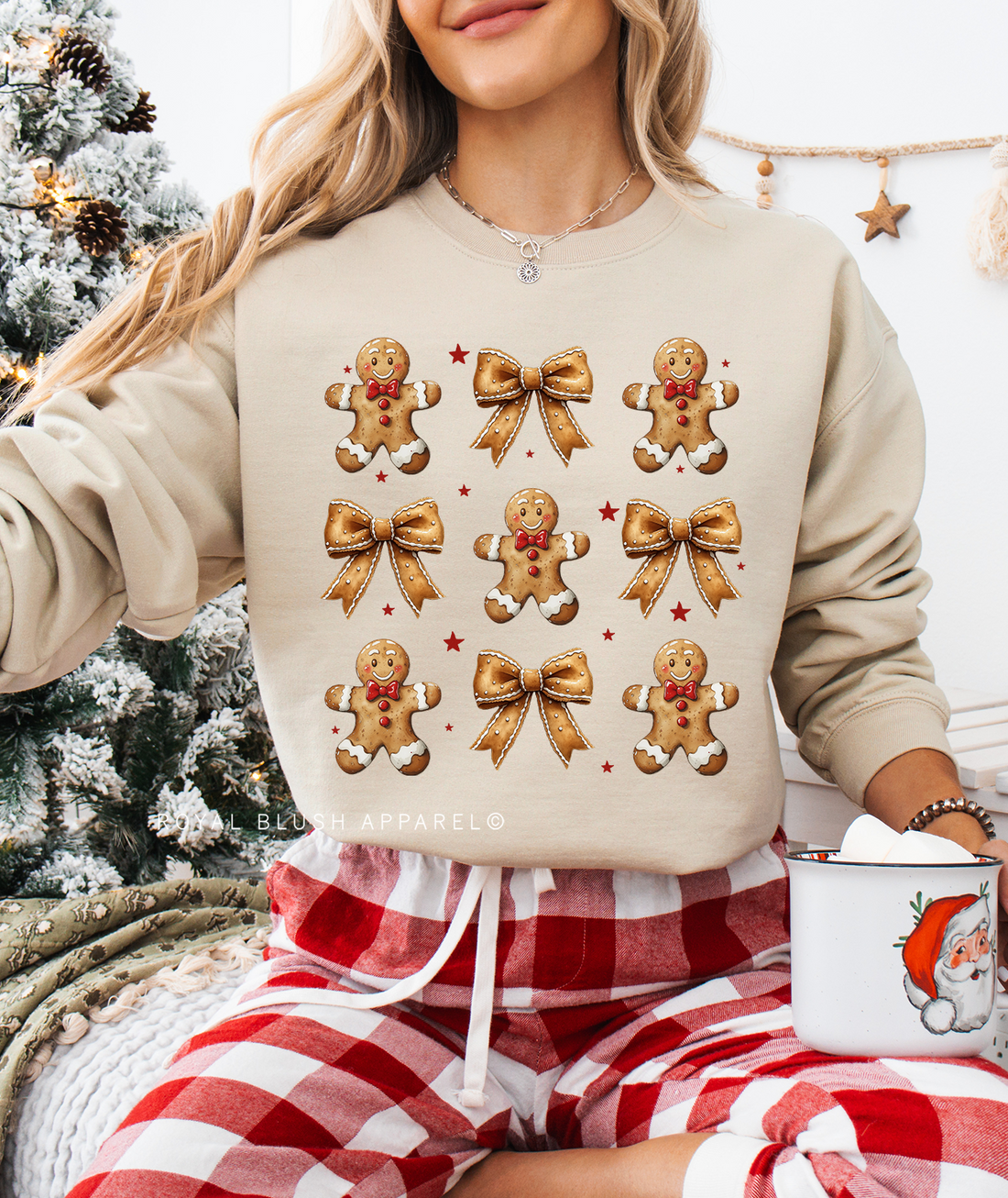 Gingerbread Coquette Bows Sweatshirt