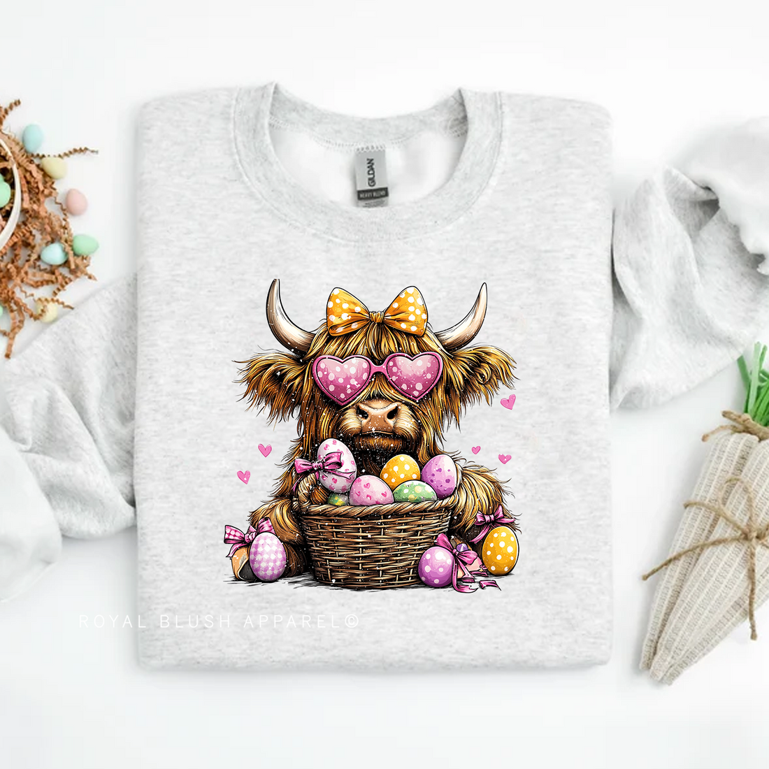 Highland Cow Easter Sweatshirt