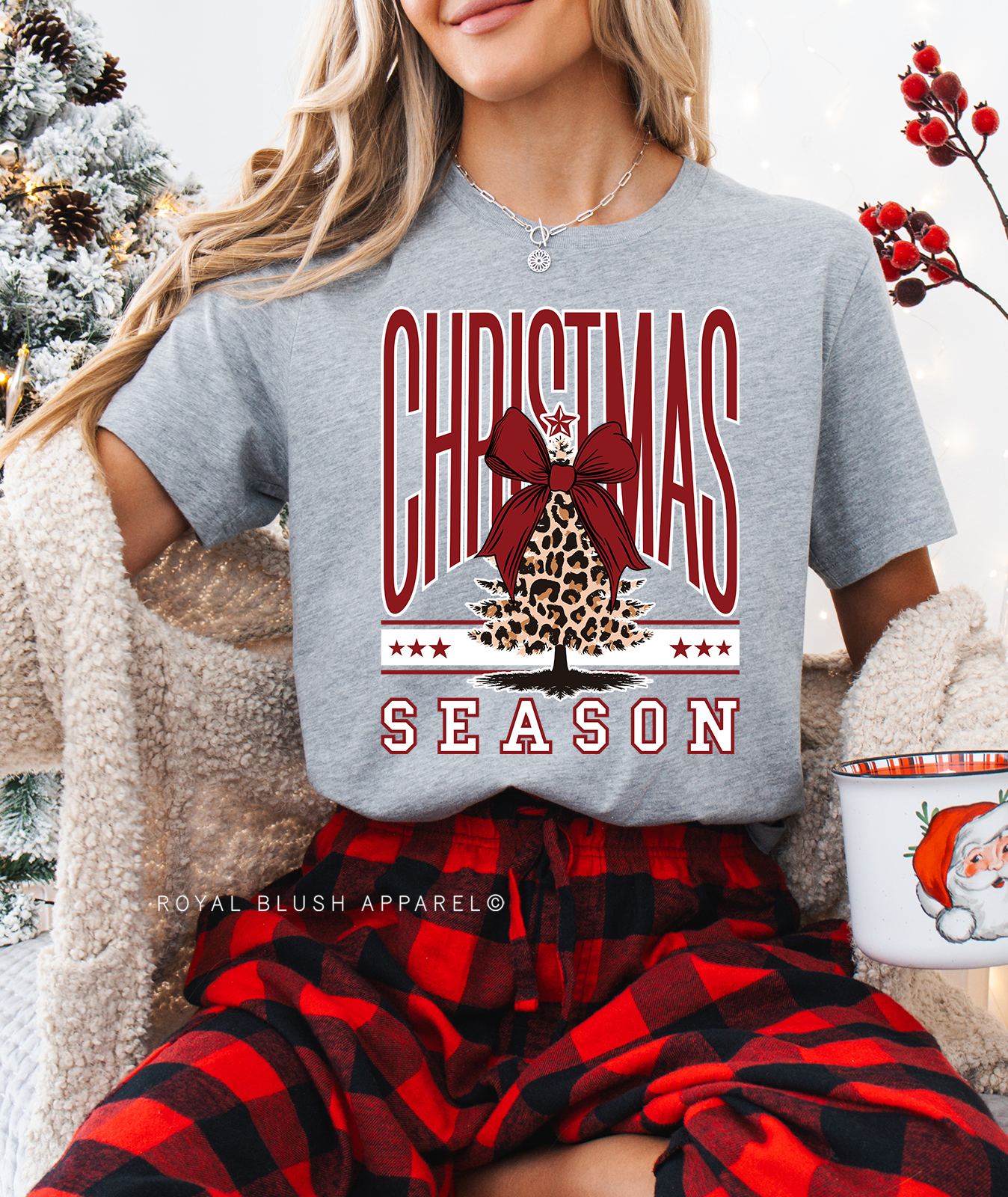 Leopard Tree Christmas Season Relaxed Unisex T-shirt