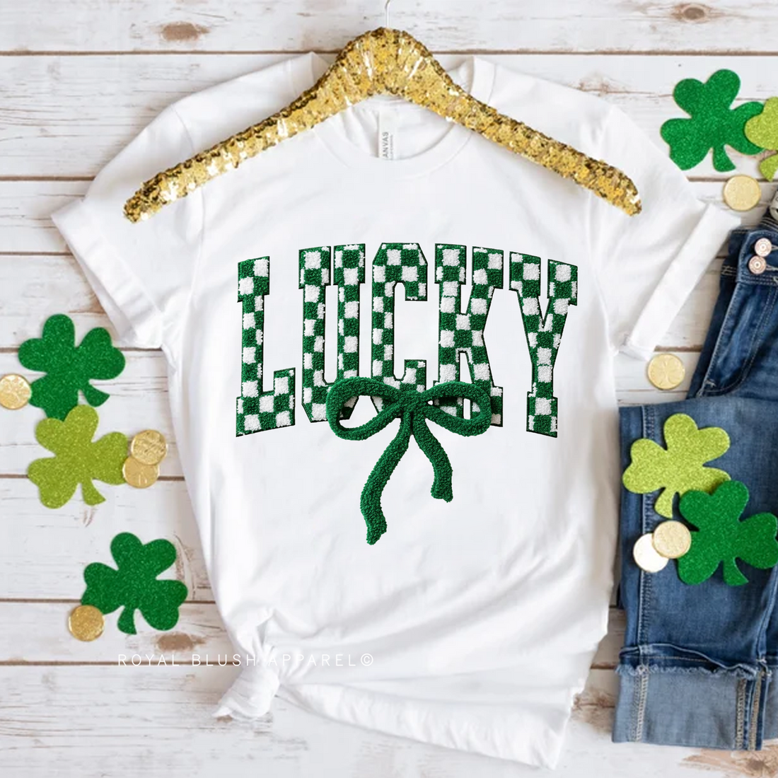 Lucky Bow Faux Yarn Relaxed Unisex T-shirt