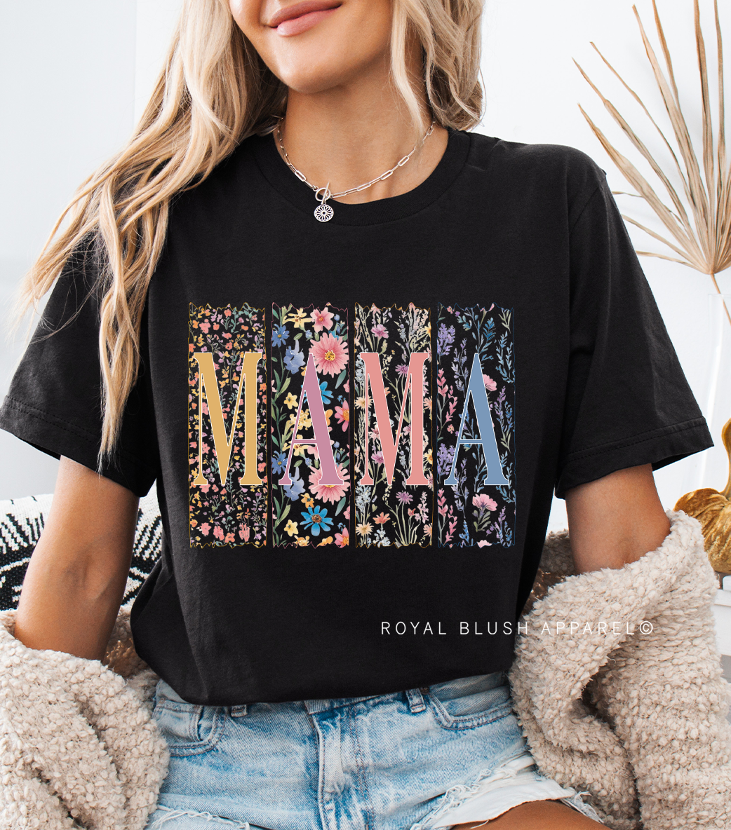 Mama Floral Stripes Relaxed Unisex T-shirt