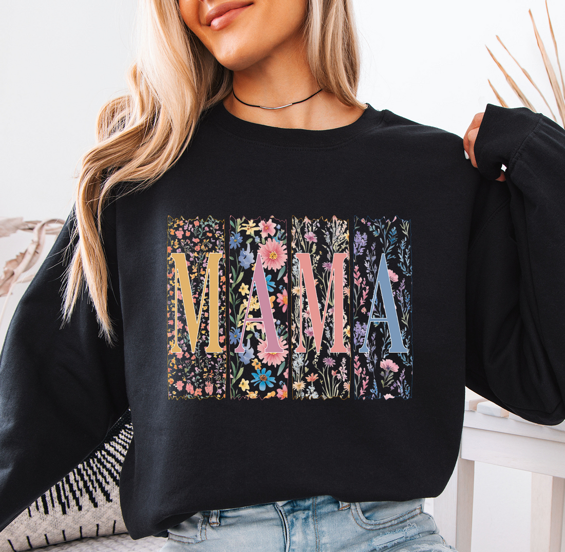 Mama Flower Stripes Sweatshirt