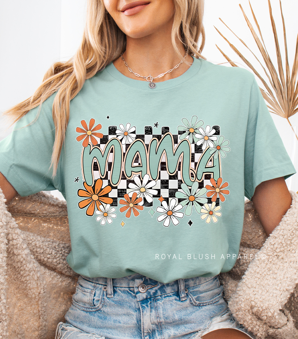 Mama Orange Flowers Relaxed Unisex T-shirt
