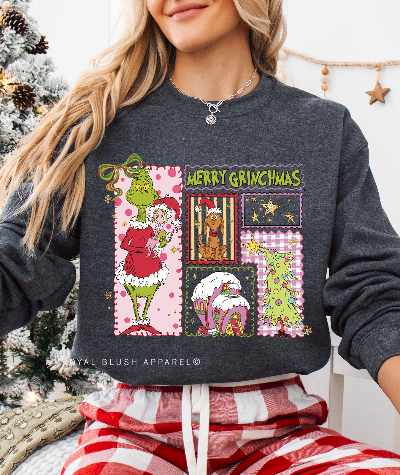 Merry Grinchmas Stamps Sweatshirt