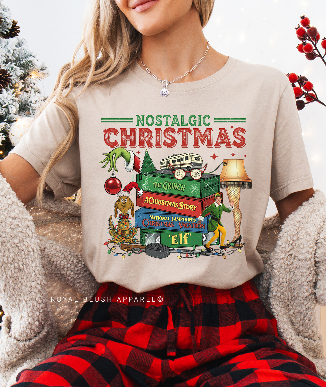 Nostalgic Christmas Relaxed Unisex T-shirt
