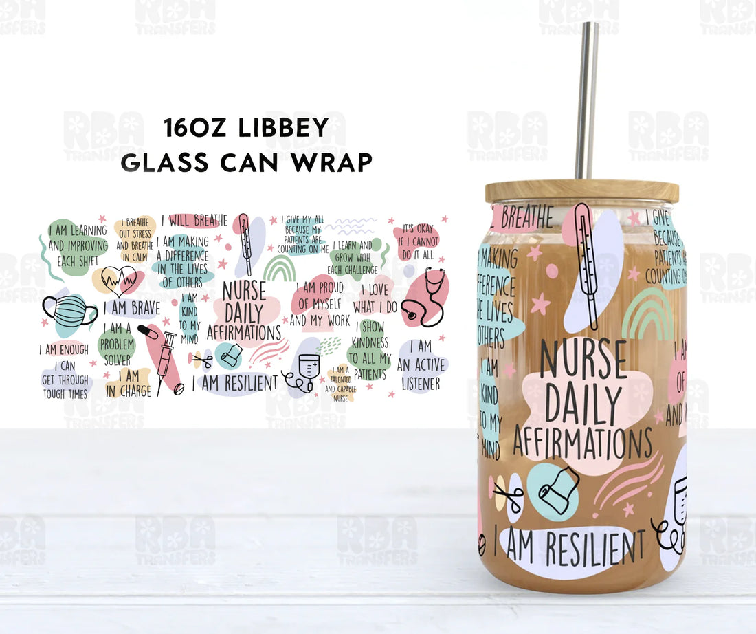 Nurse Daily Affirmations Iced Coffee Glass