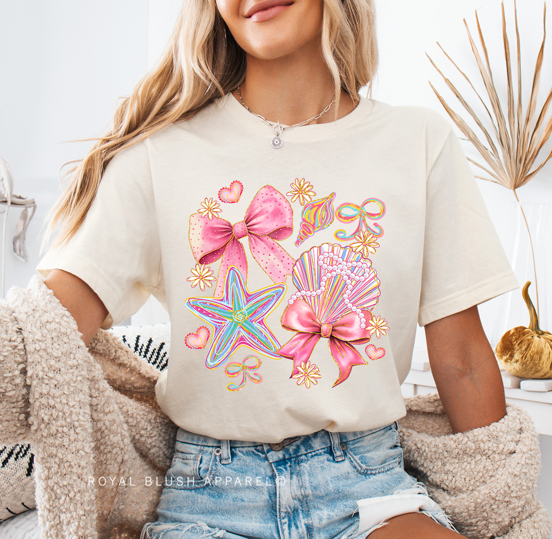 Pastel Seashells Relaxed Unisex T-shirt