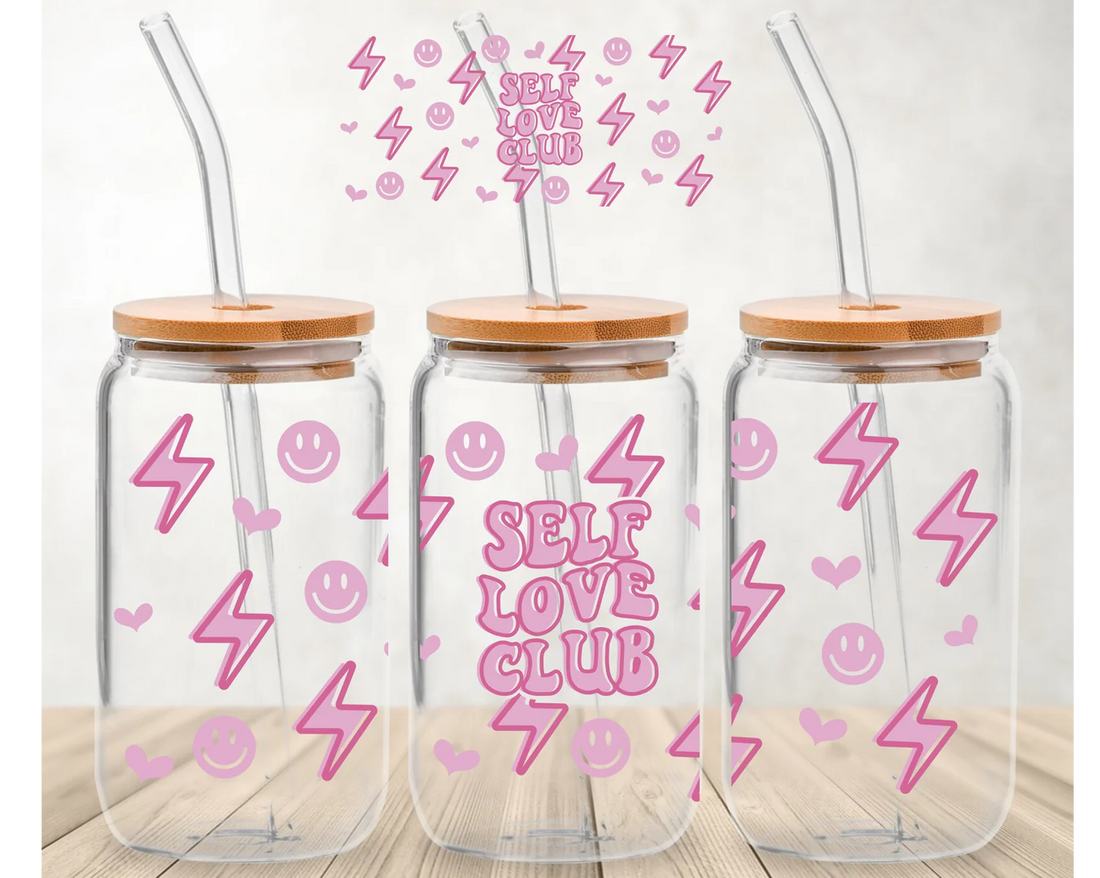 Self Love Club Iced Coffee Glass