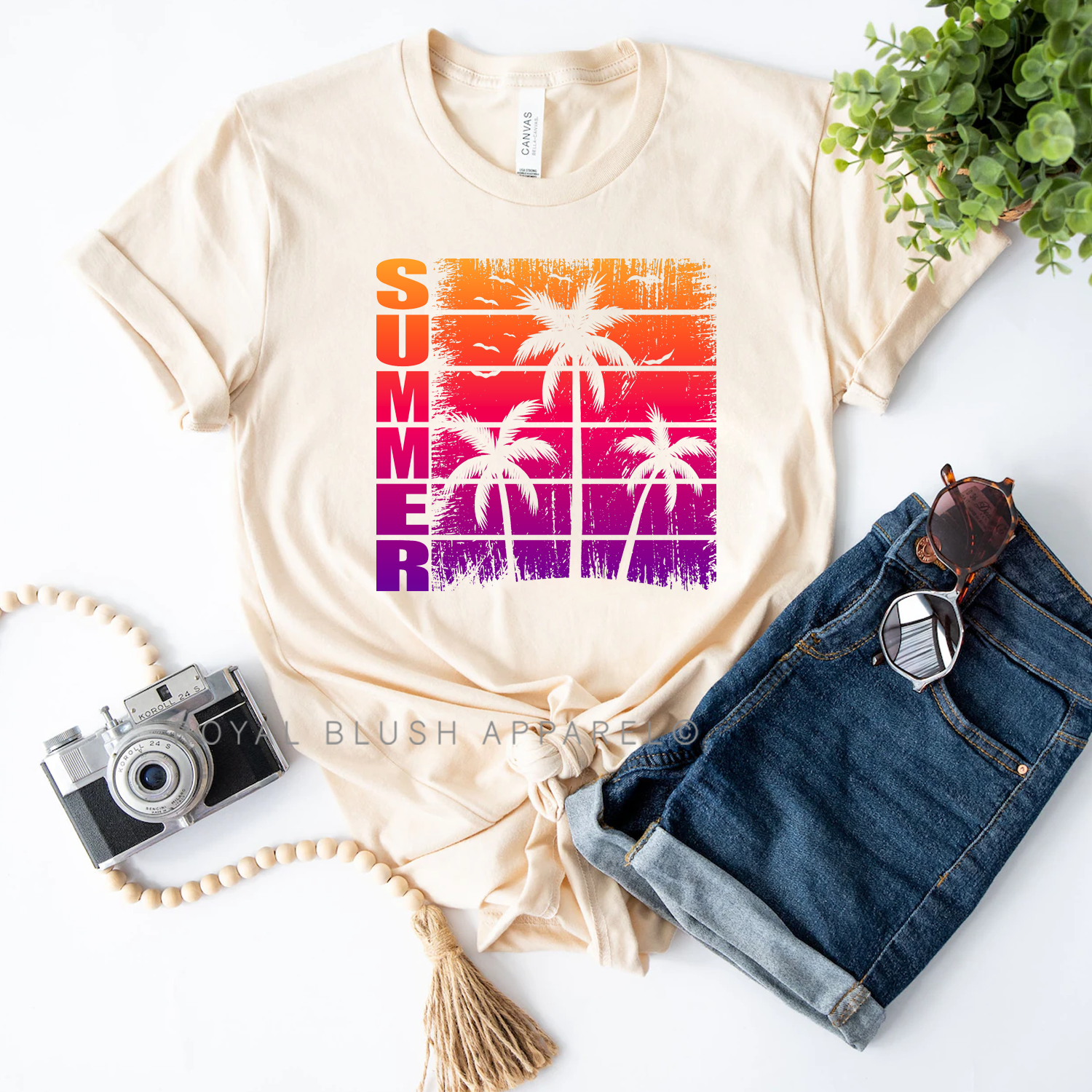 T-shirt unisexe décontracté Tropical Summer