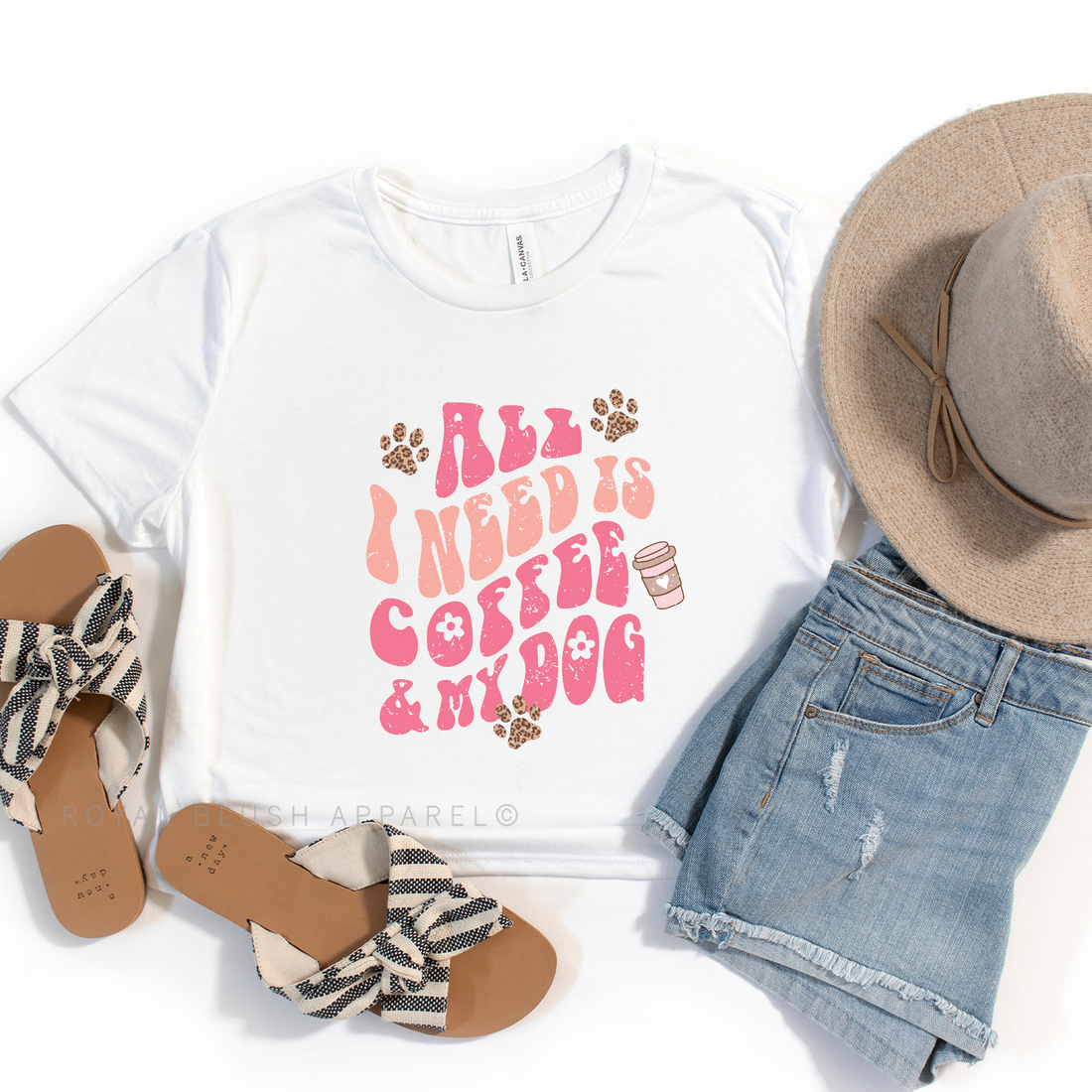 All I Need Is Coffee & My Dog Crop T-Shirt
