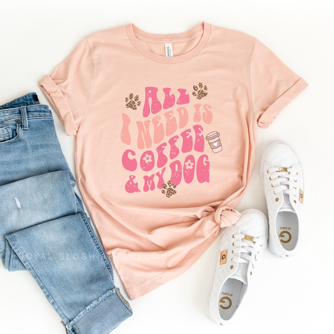 All I Need Is Coffee & My Dog Relaxed Unisex T-shirt