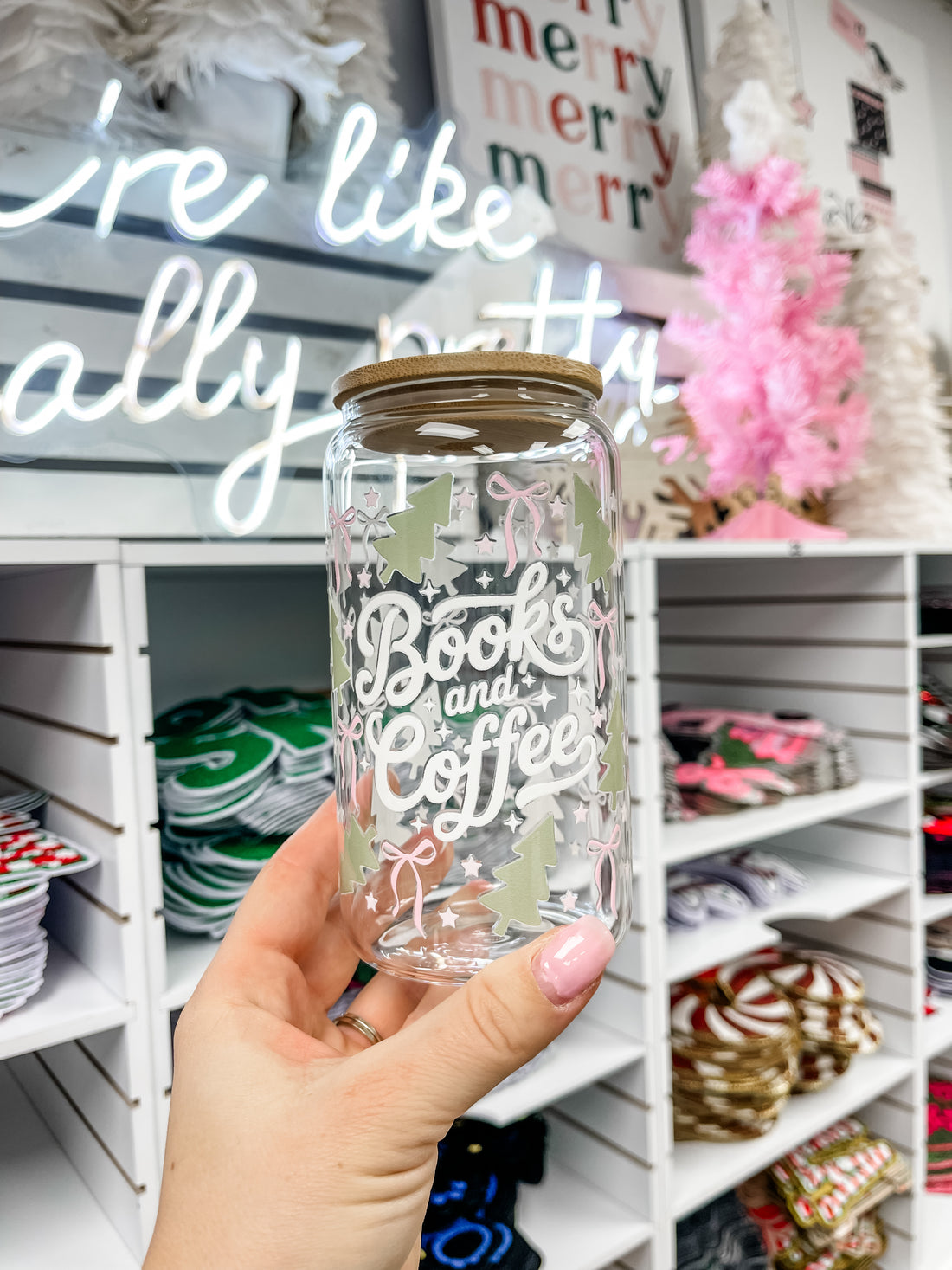 Books &amp; Coffee Iced Coffee Glass
