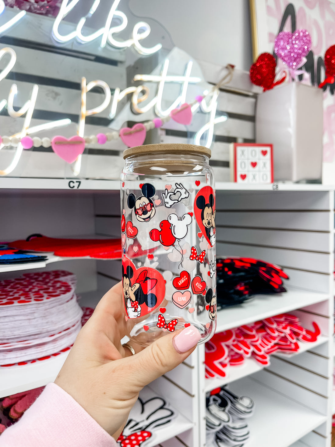 Mickey & Minnie Iced Coffee Glass