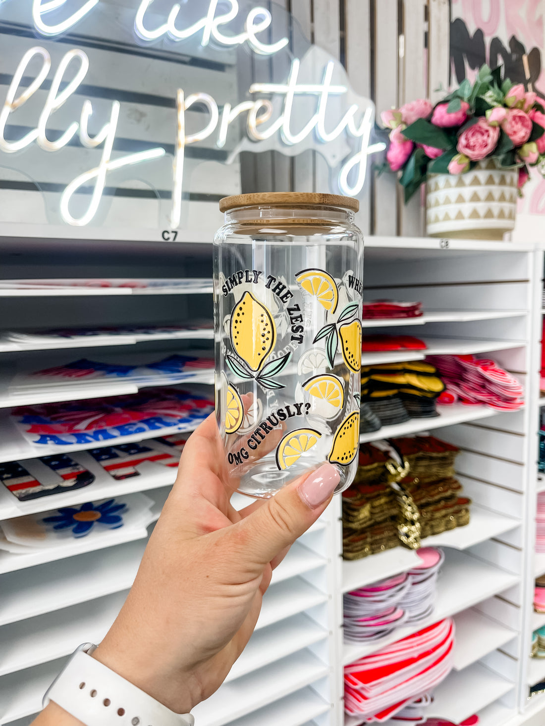 Lemon Iced Coffee Glass