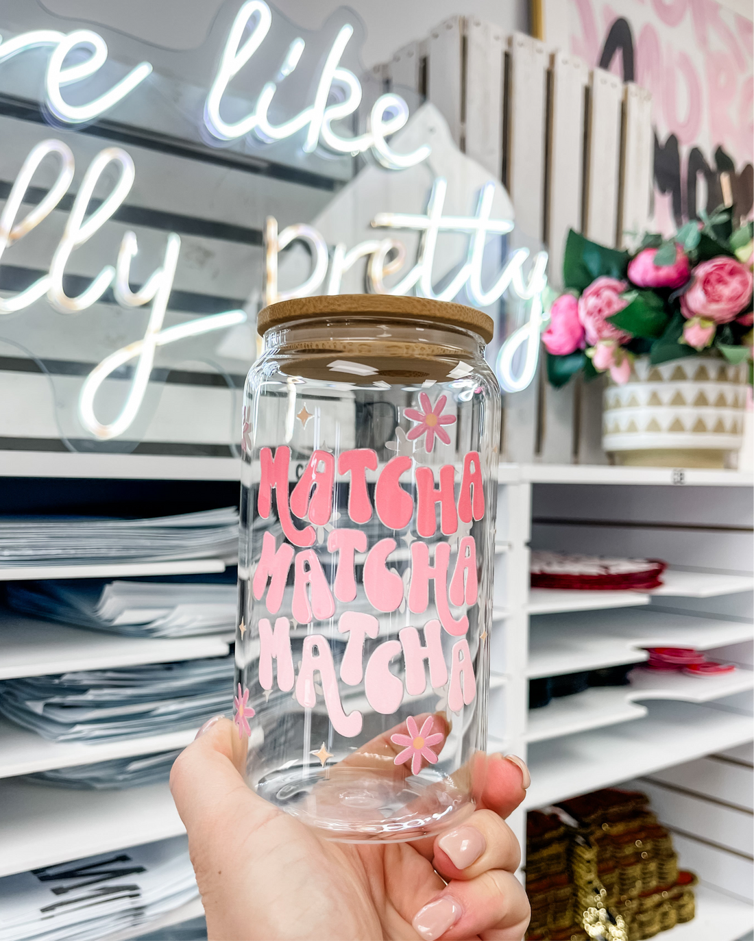 Matcha Iced Coffee Glass