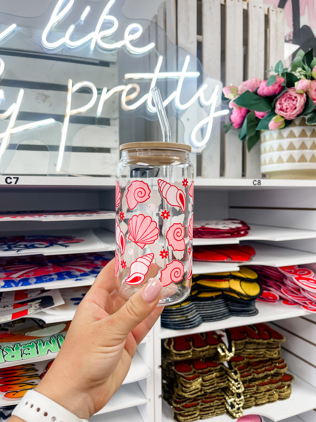 Shells Iced Coffee Glass