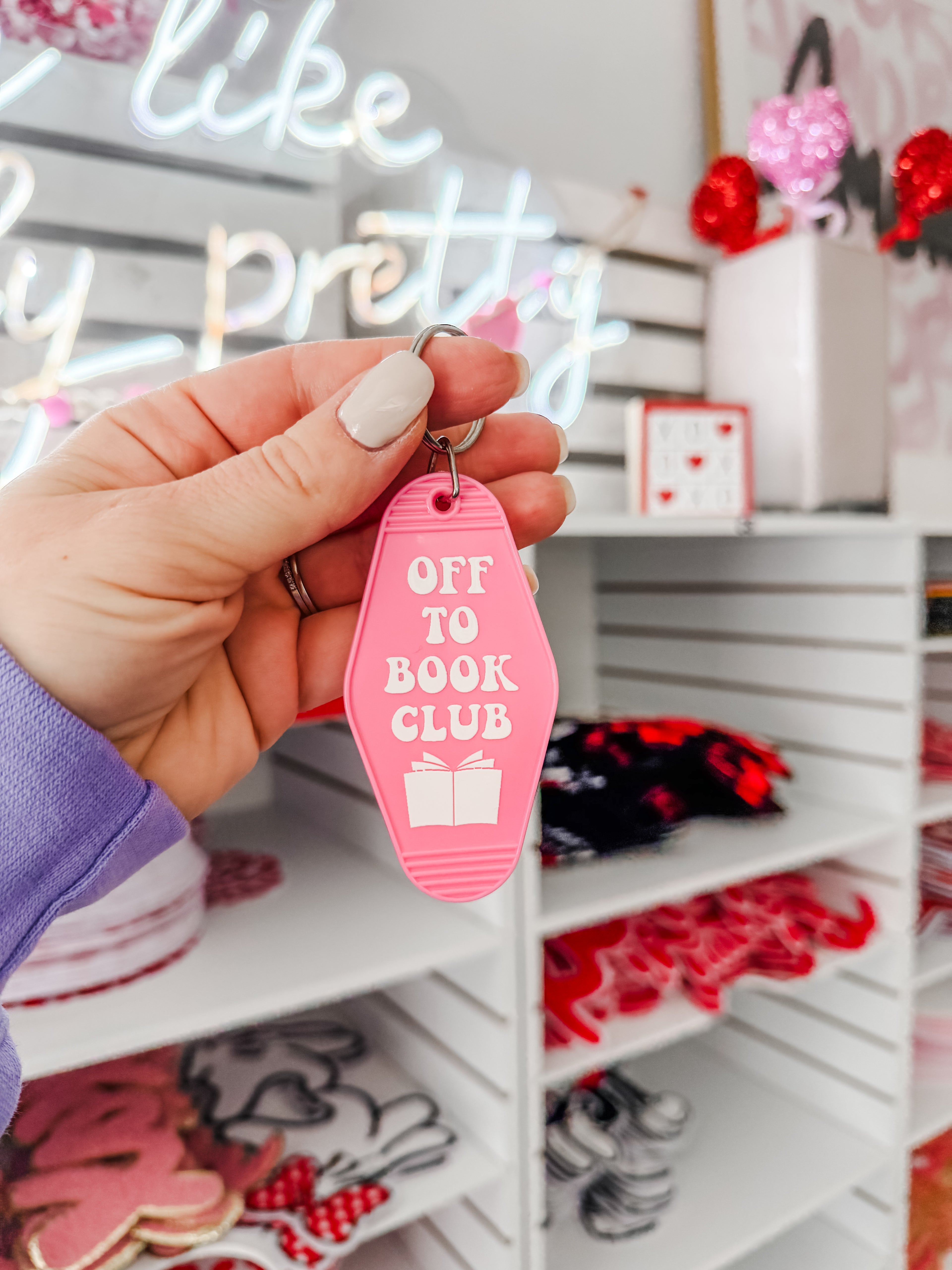 Off To Book Club Motel Keychain