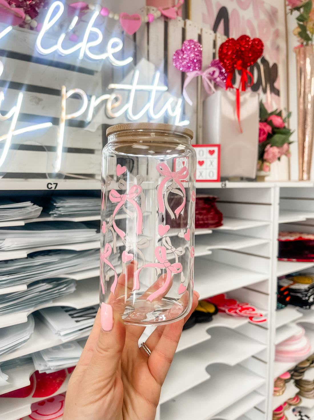 Ribbon Iced Coffee Glass