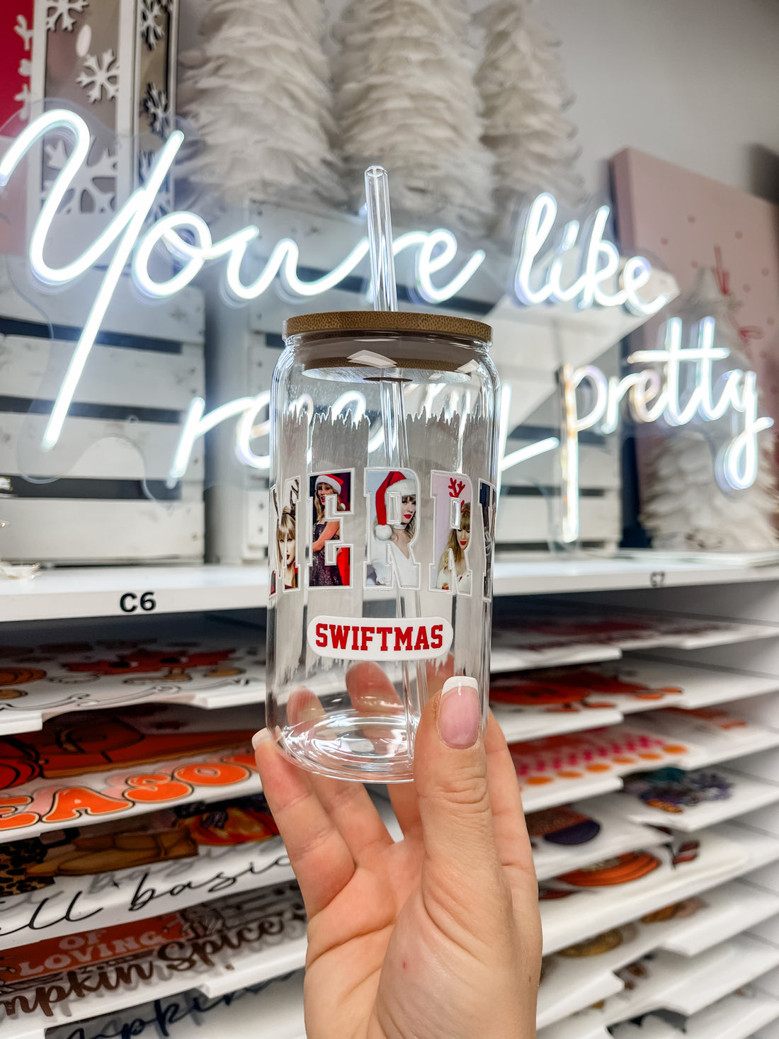 Merry Swiftmas Iced Coffee Glass