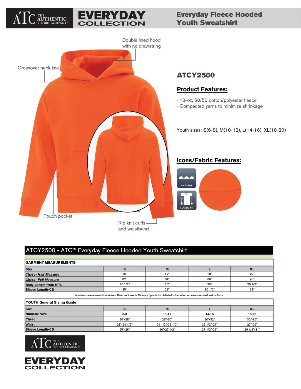 Riverains FLEECE HOODED SWEATSHIRT ATC2500