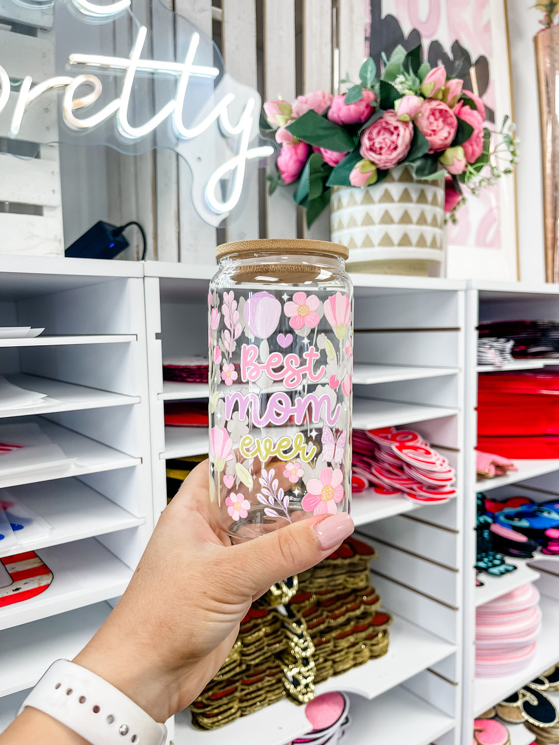 Best Mom Ever Iced Coffee Glass