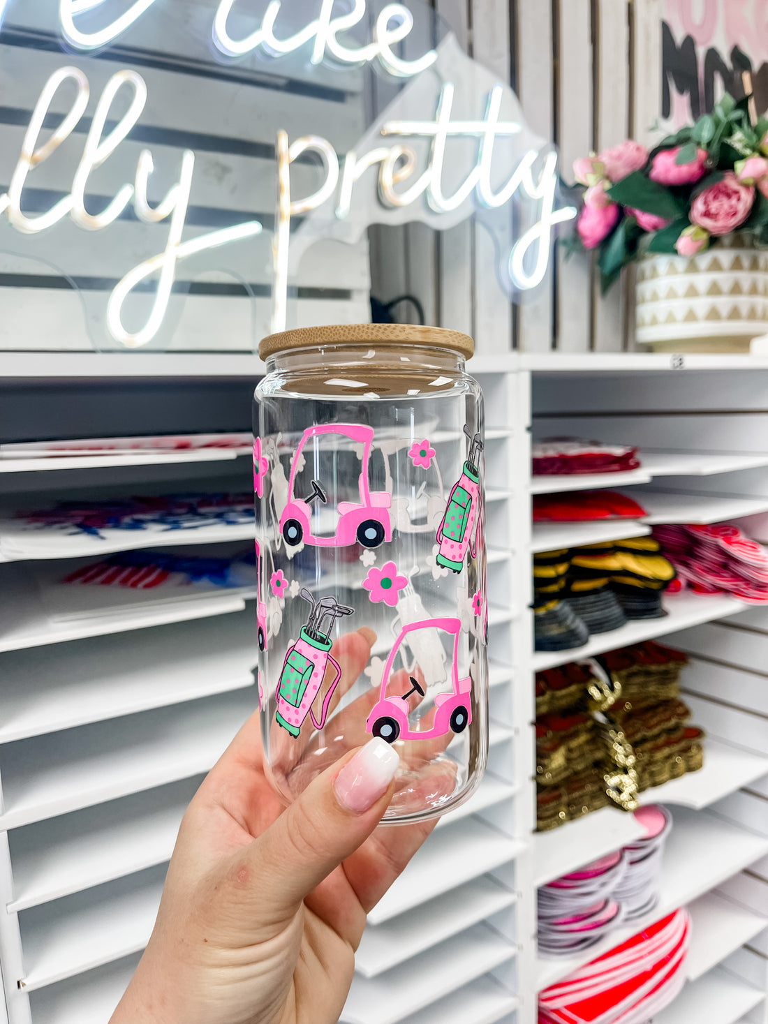 Girly Golf Iced Coffee Glass
