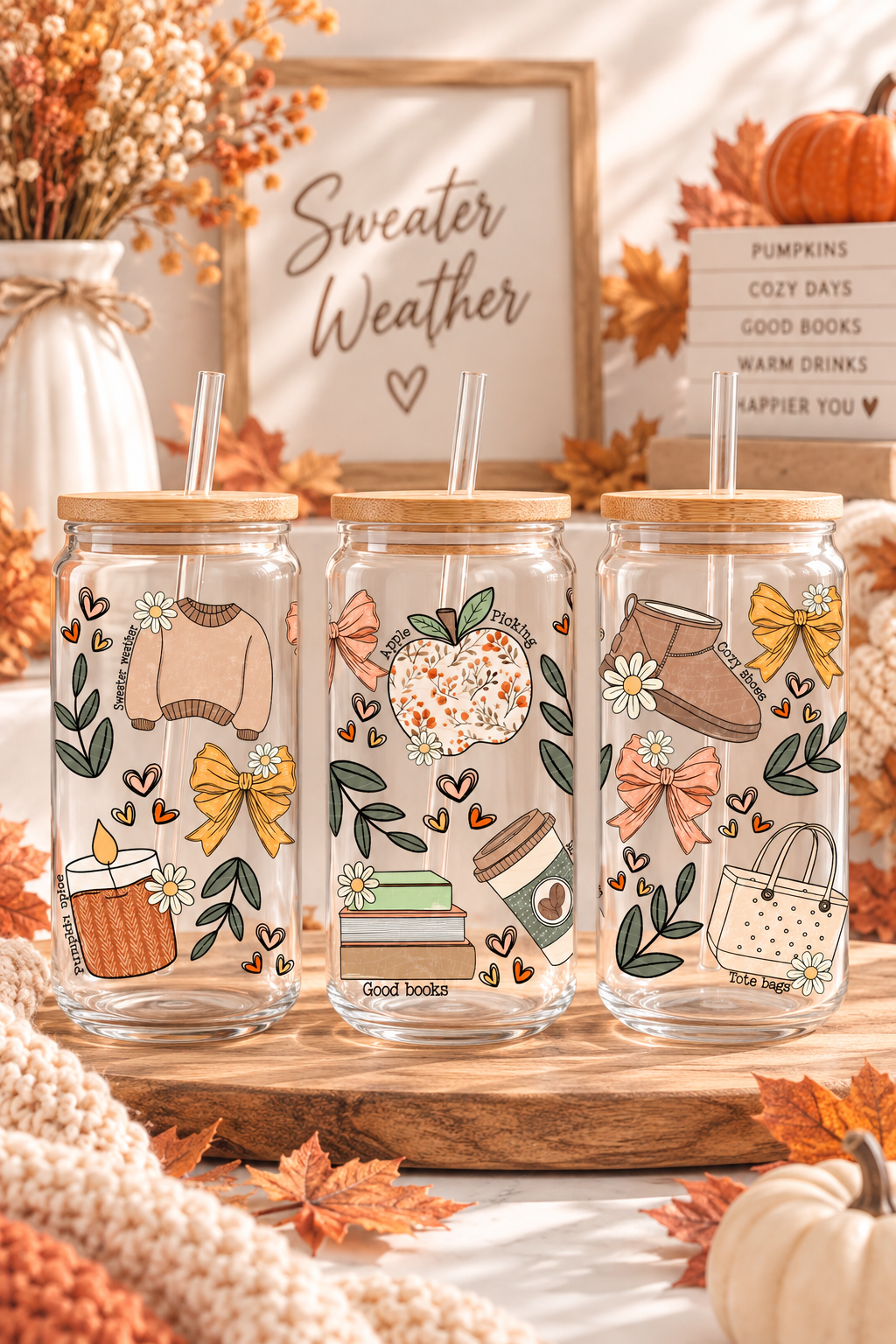 Fall Coquette Iced Coffee Glass