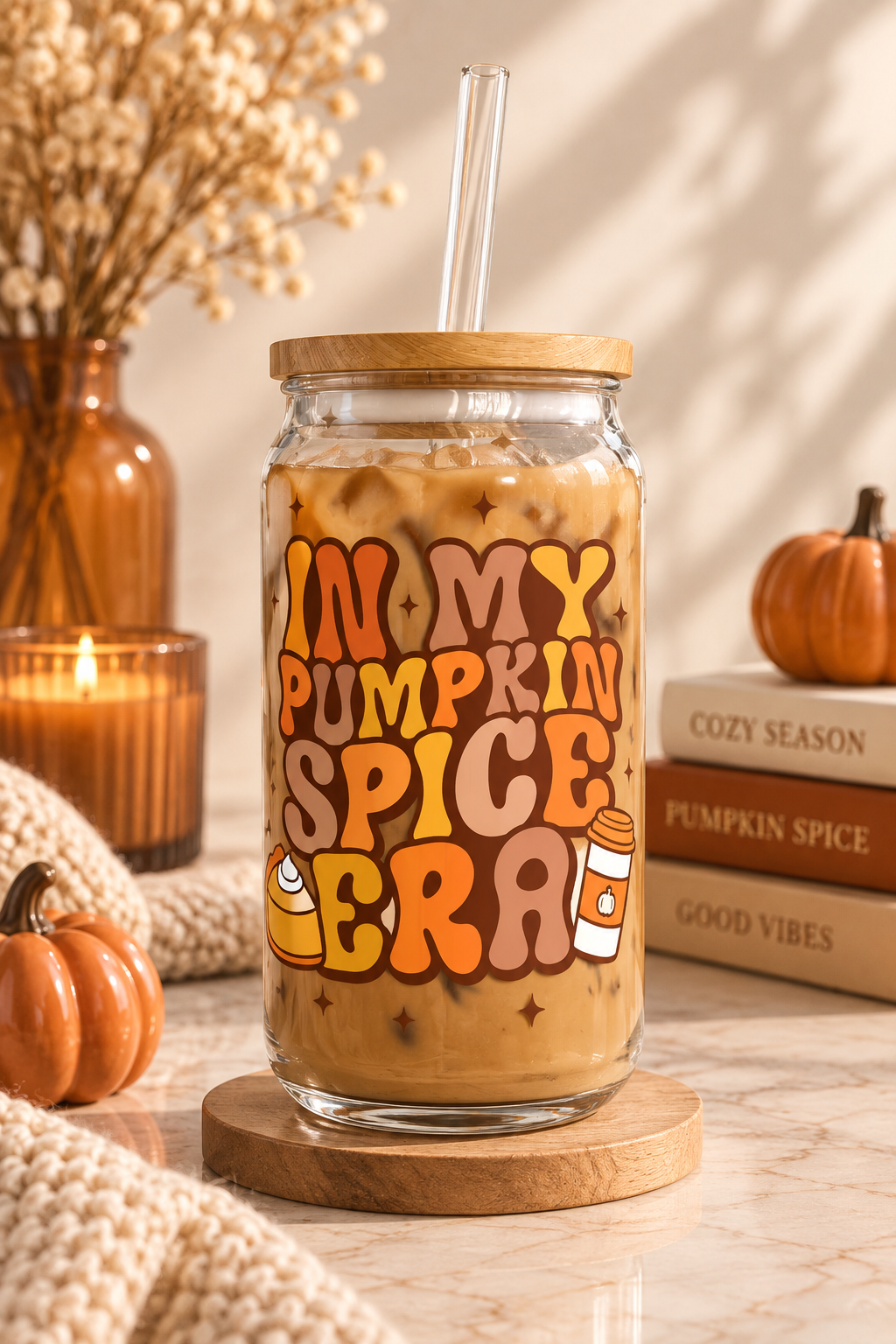 In My Pumpkin Spice Era Iced Coffee Glass