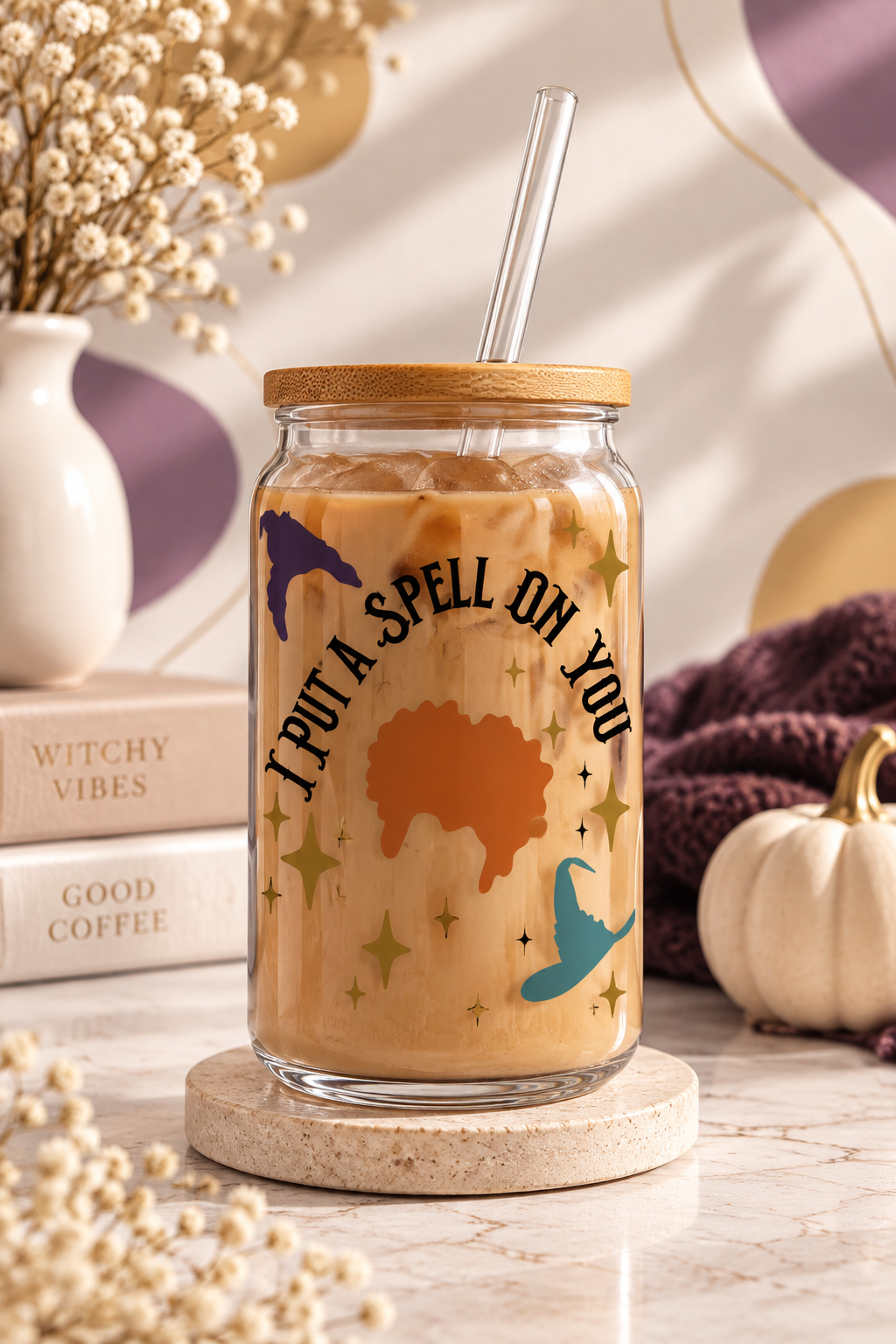 I Put A Spell On You Iced Coffee Glass