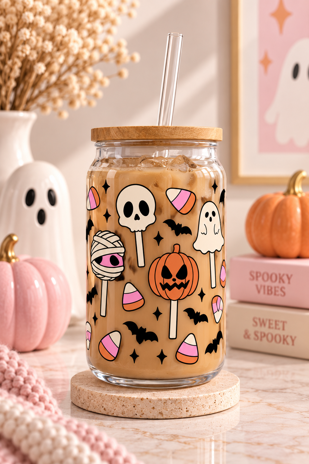 Lollipops Iced Coffee Glass