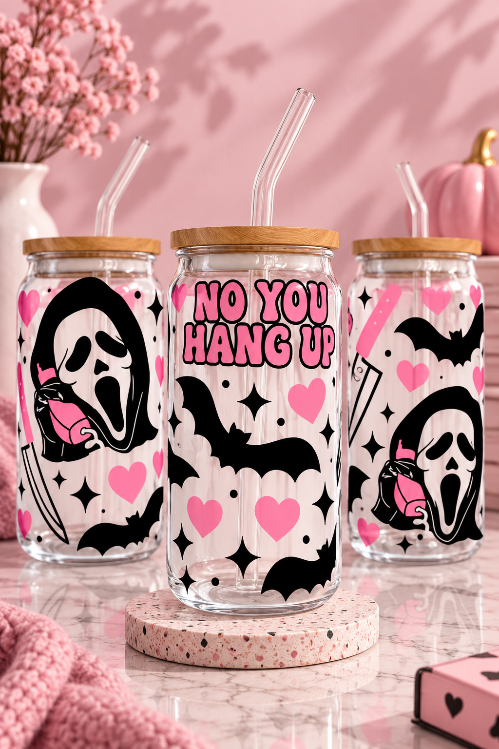 No You Hang Up Iced Coffee Glass