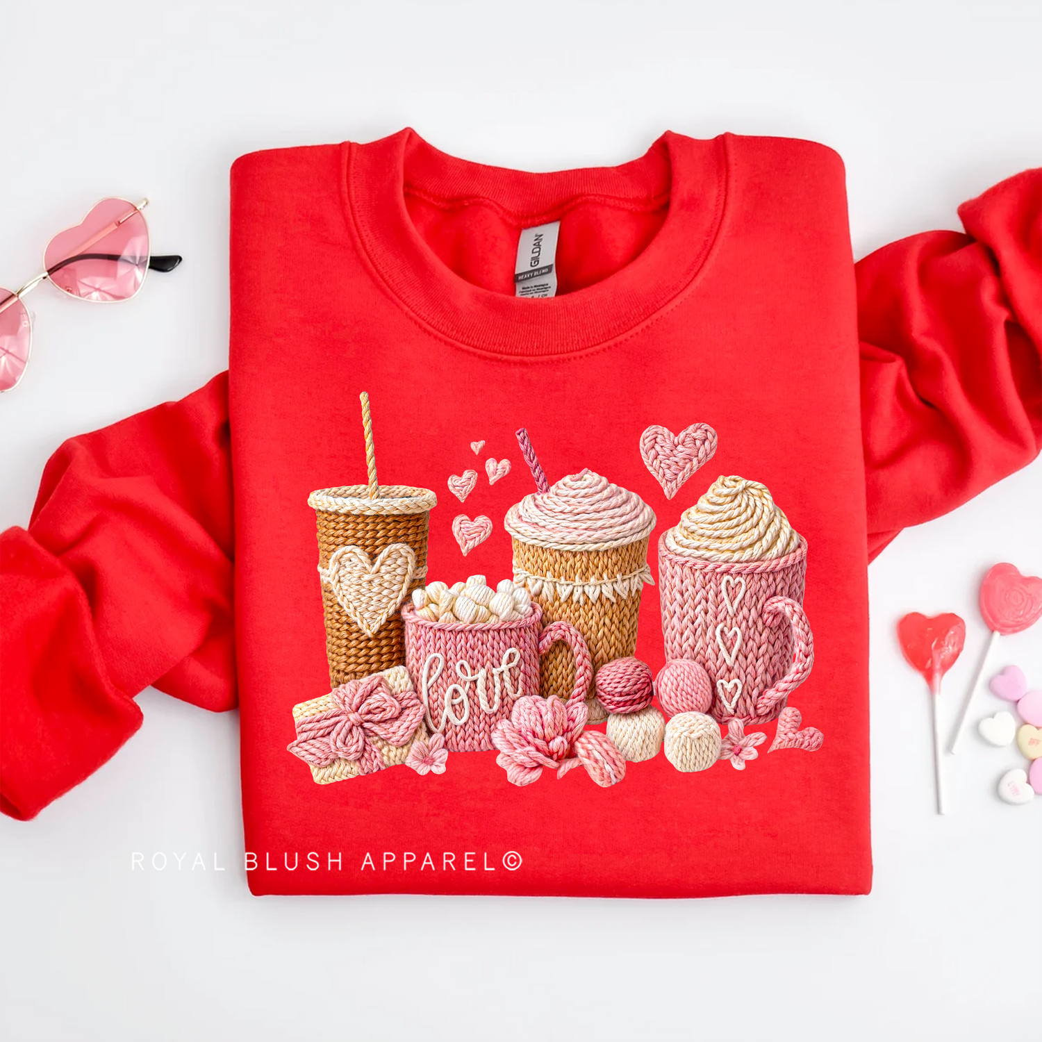 Faux-Yarn Coffees Sweatshirt