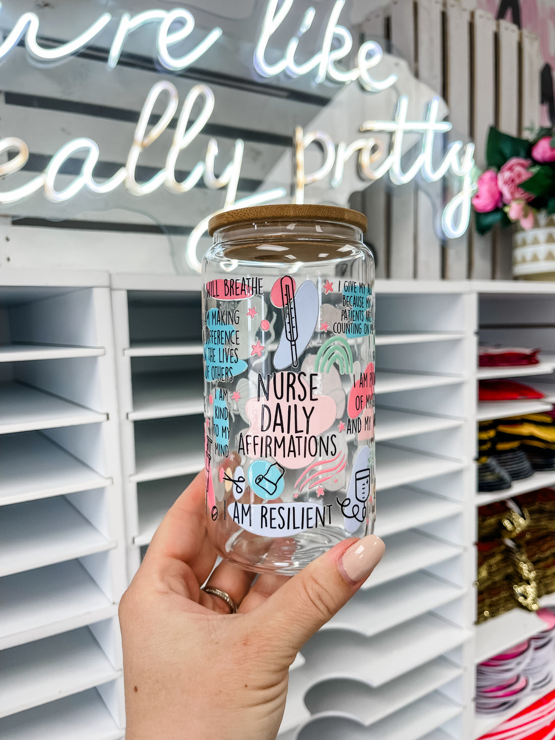 Nurse Daily Affirmations Iced Coffee Glass