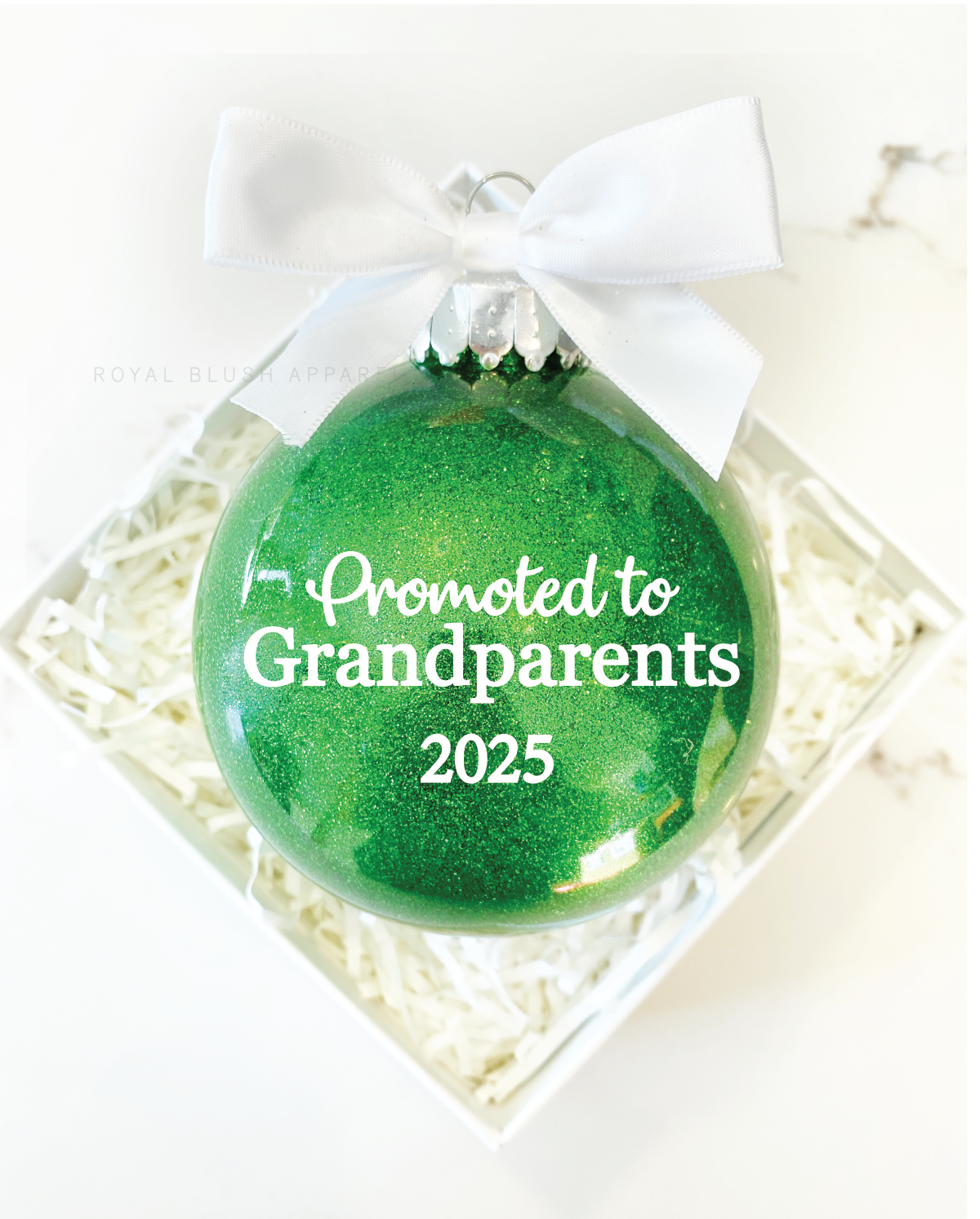 Promoted To Grandparents 2025/2026 Glitter Ornament