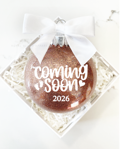 Baby Coming Soon 2026 Glitter Ornament